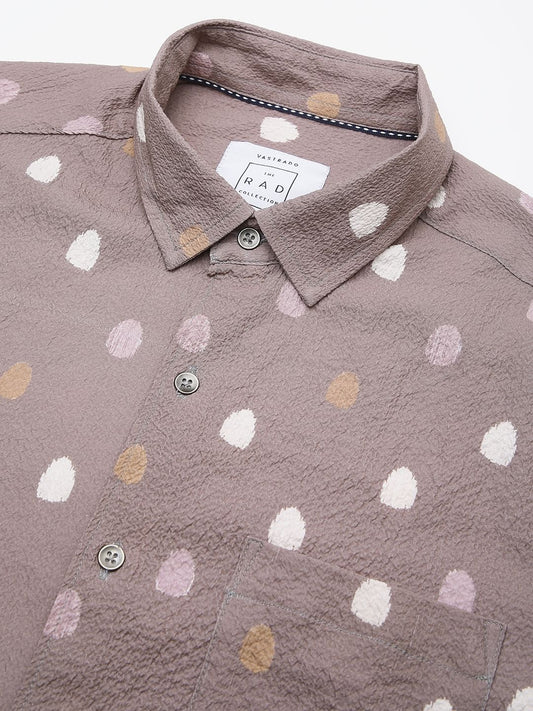 Creased Multicolour Printed Shirt