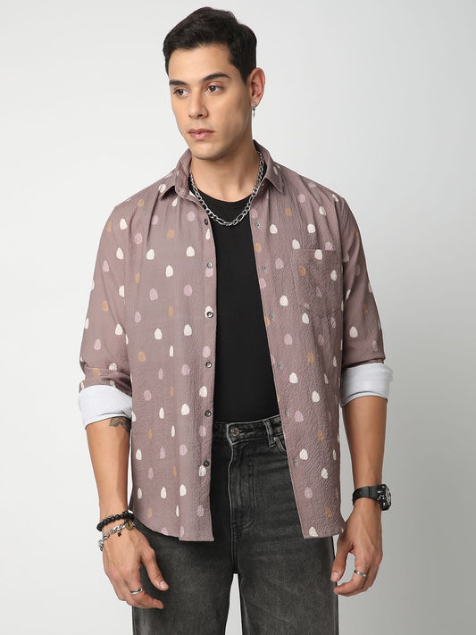 Creased Multicolour Printed Shirt