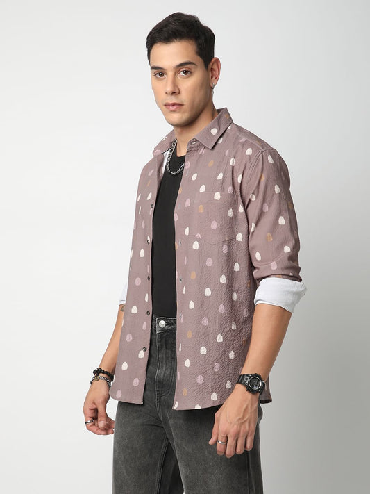 Creased Multicolour Printed Shirt