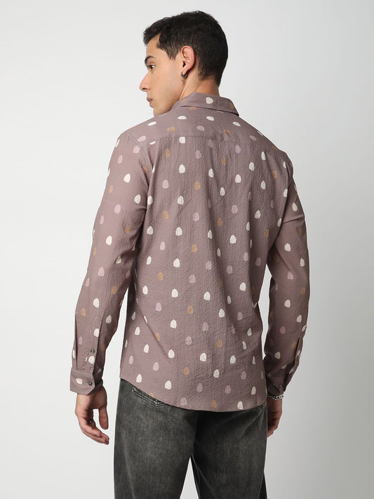 Creased Multicolour Printed Shirt