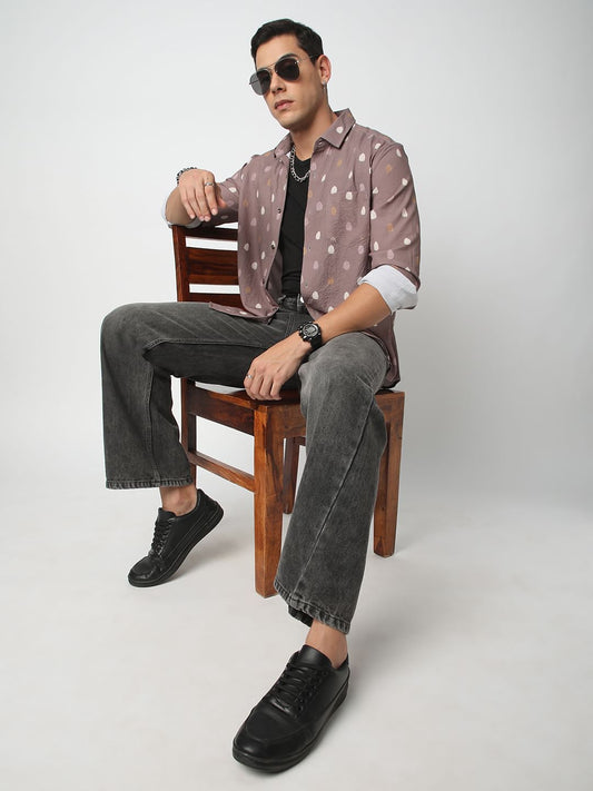 Creased Multicolour Printed Shirt