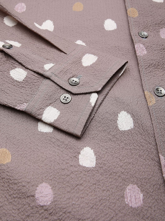 Creased Multicolour Printed Shirt