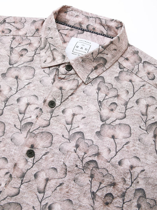 Artistic Floral Printed Crushed Shirt