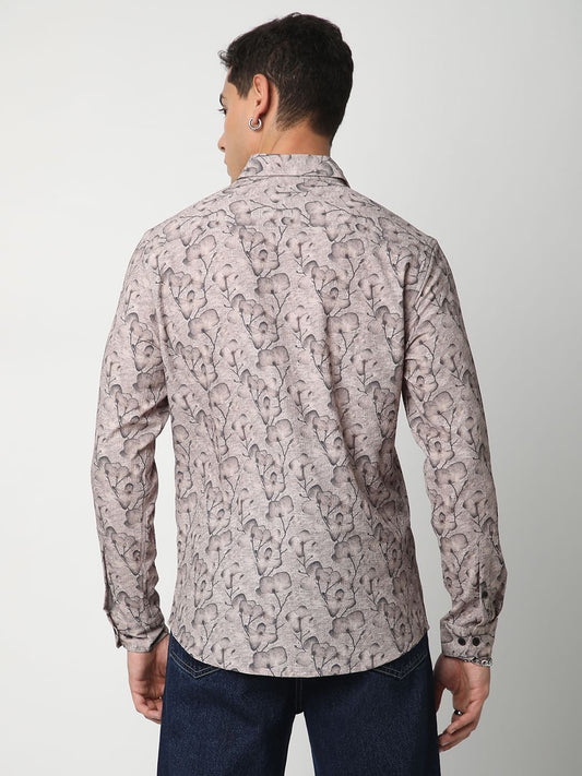 Artistic Floral Printed Crushed Shirt