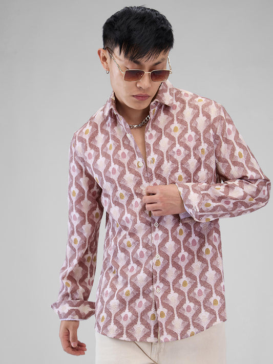 Multicolour Printed Crushed Shirt