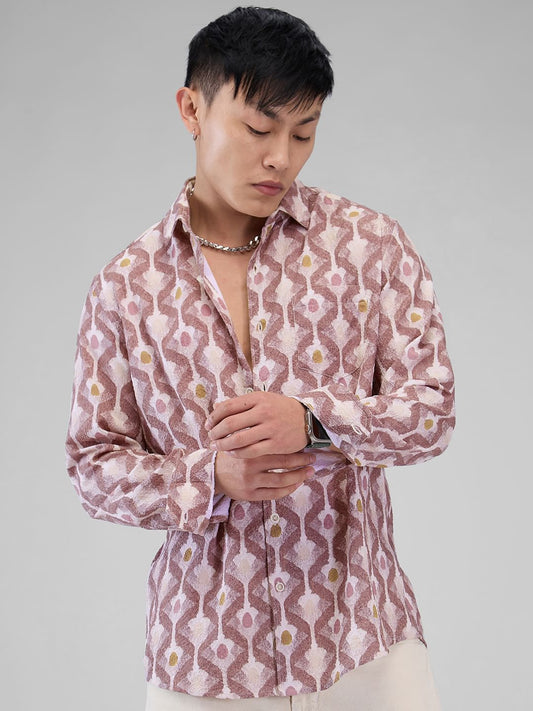 Multicolour Printed Crushed Shirt