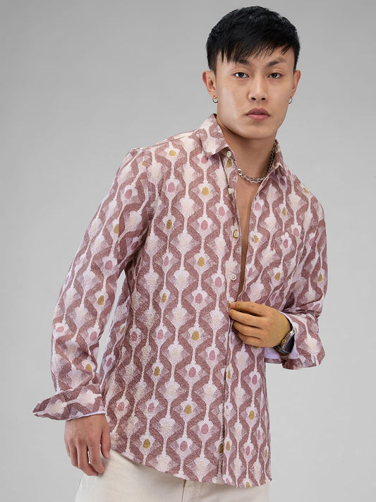 Multicolour Printed Crushed Shirt