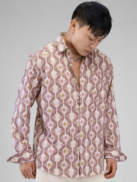 Multicolour Printed Crushed Shirt