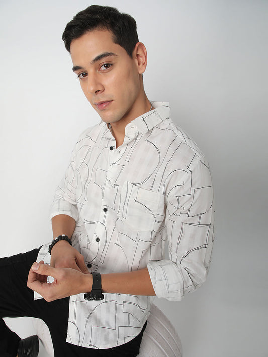 Quirky White Printed Shirt