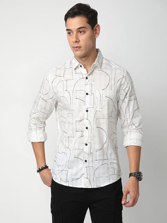 Quirky White Printed Shirt