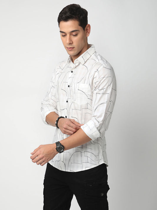 Quirky White Printed Shirt