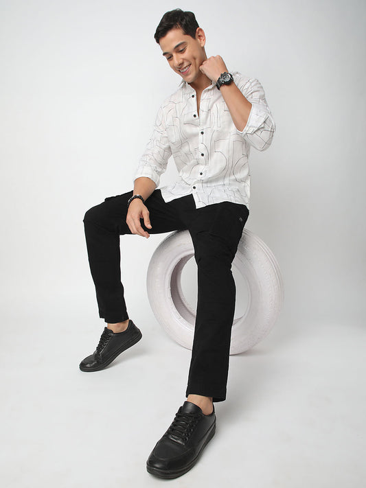 Quirky White Printed Shirt