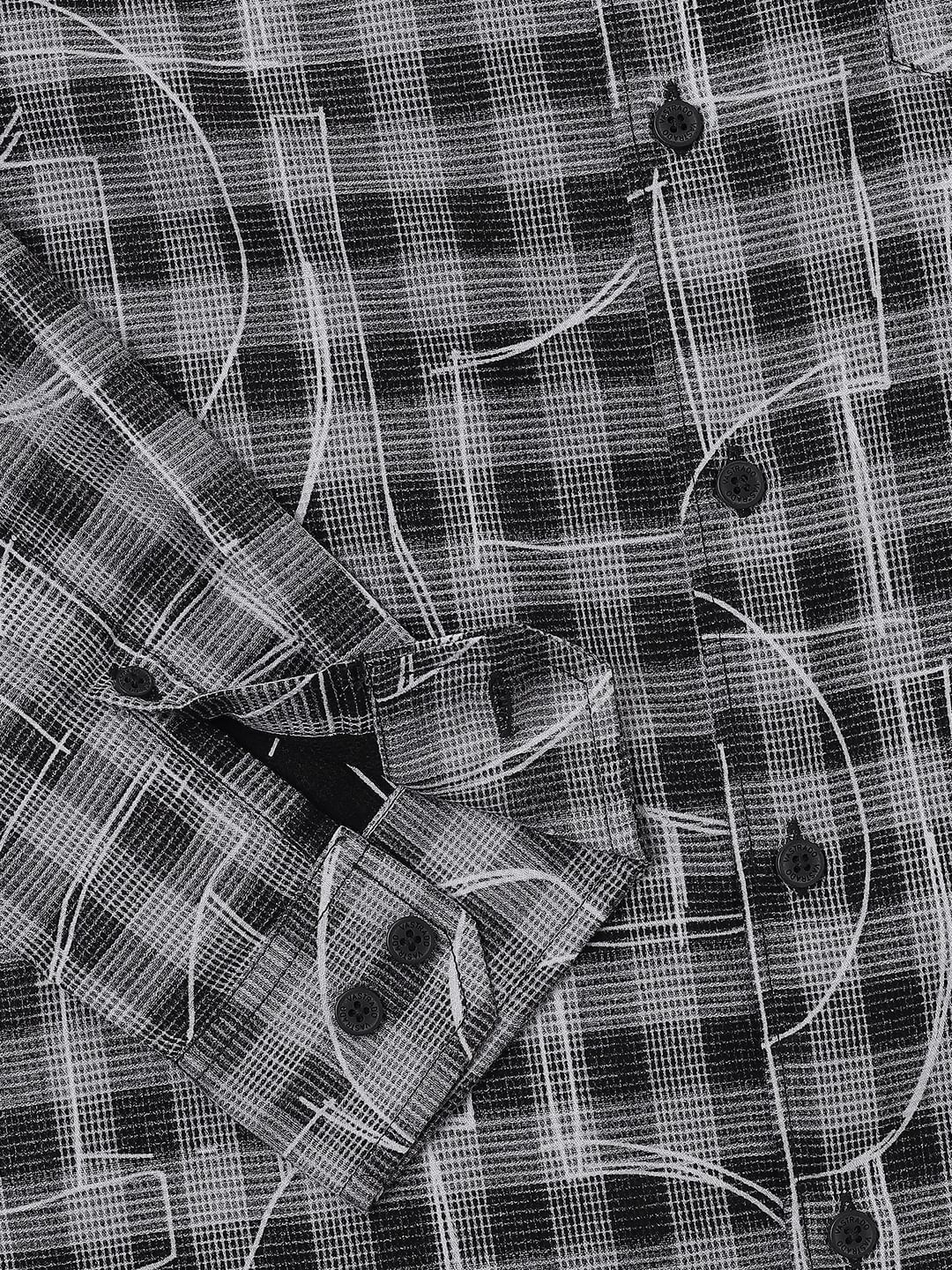 Quirky Monochrome Checkered Shirt