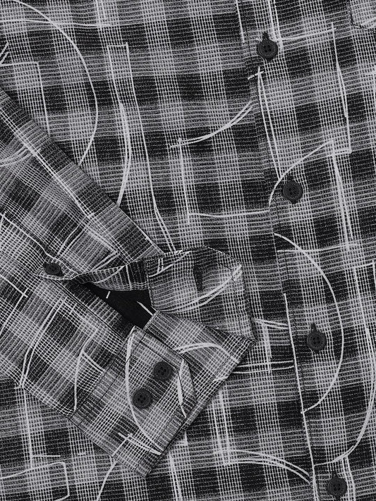Quirky Monochrome Checkered Shirt