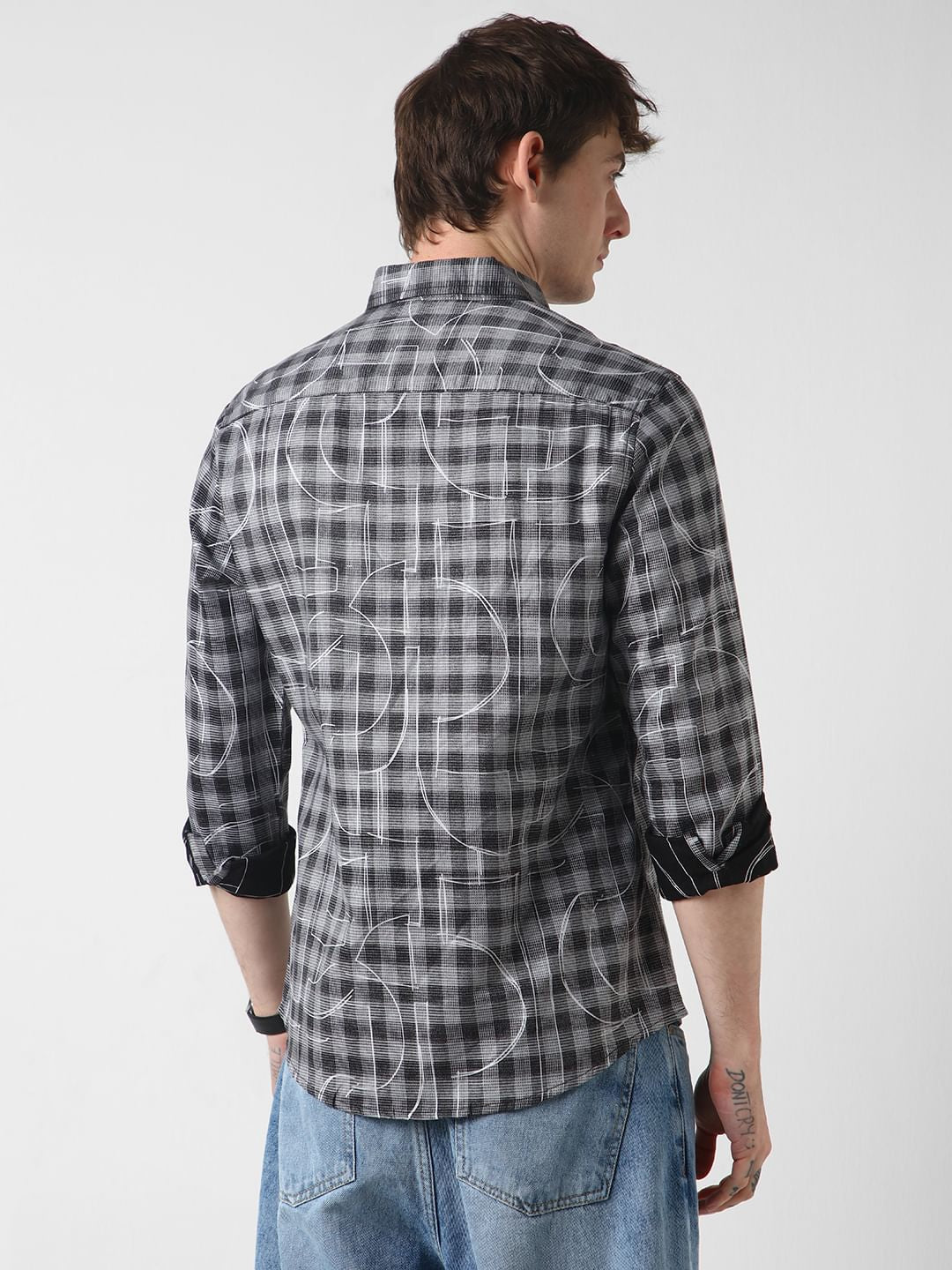 Quirky Monochrome Checkered Shirt