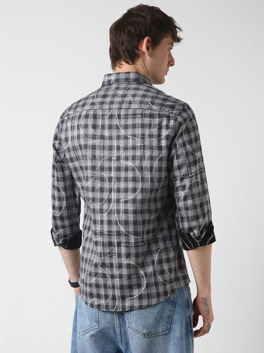 Quirky Monochrome Checkered Shirt
