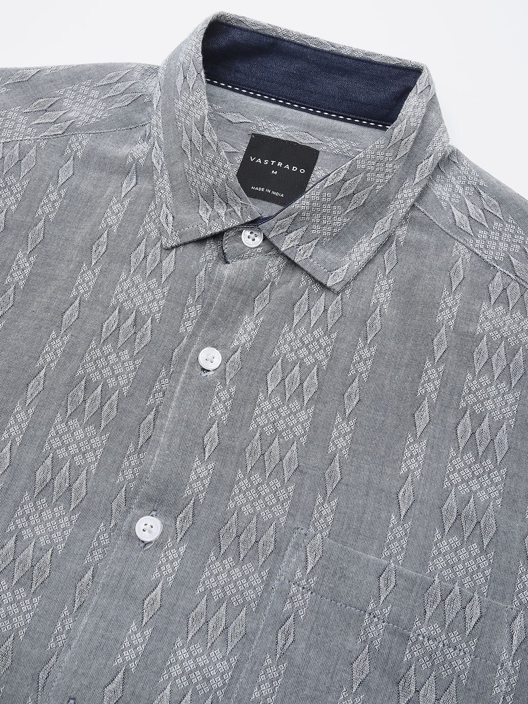 Metal Grey Ikat Jacquard Shirt