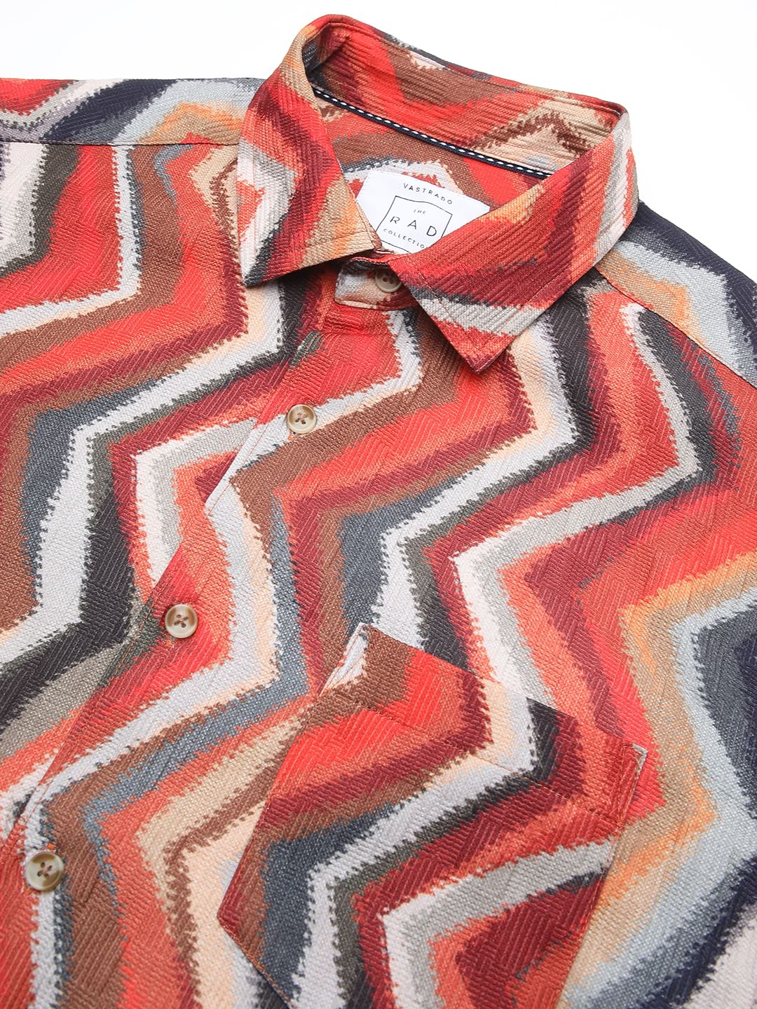 Fiery Zig-Zag Textured Shirt