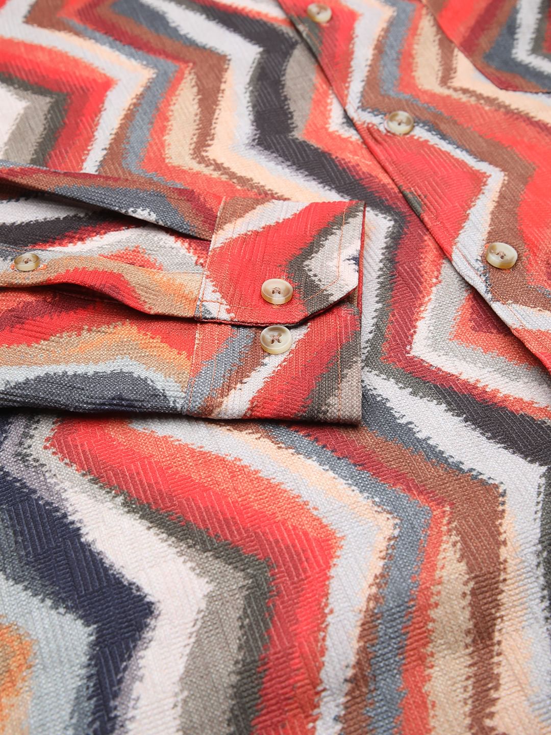 Fiery Zig-Zag Textured Shirt