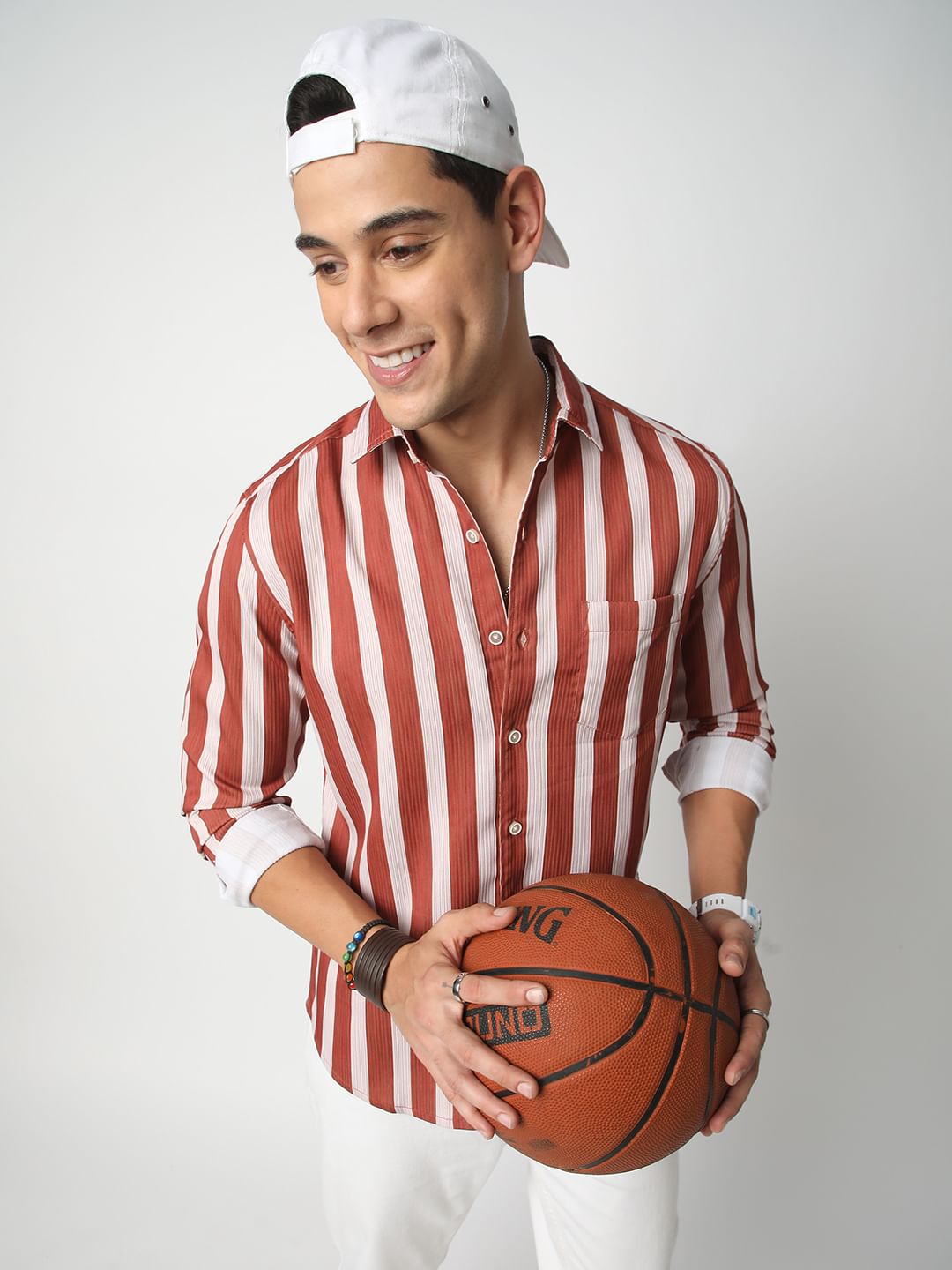 Dreamy Streaky Striped Brick Red Ribbed Shirt