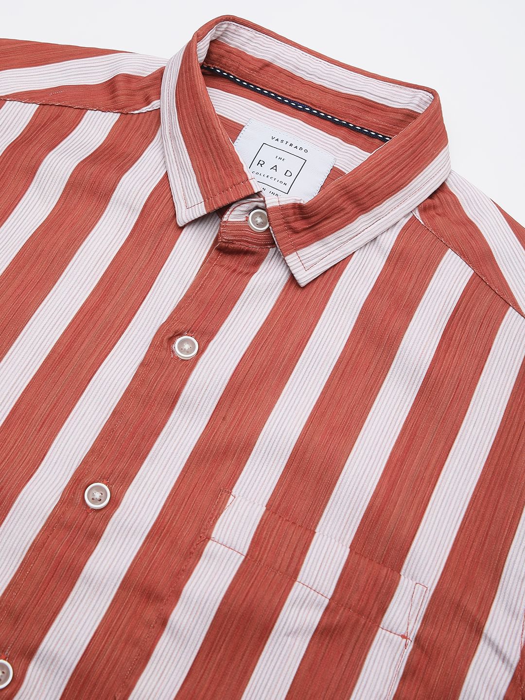 Dreamy Streaky Striped Brick Red Ribbed Shirt