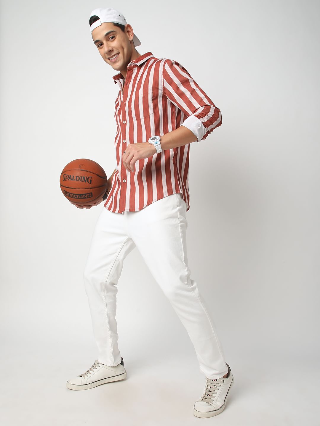 Dreamy Streaky Striped Brick Red Ribbed Shirt