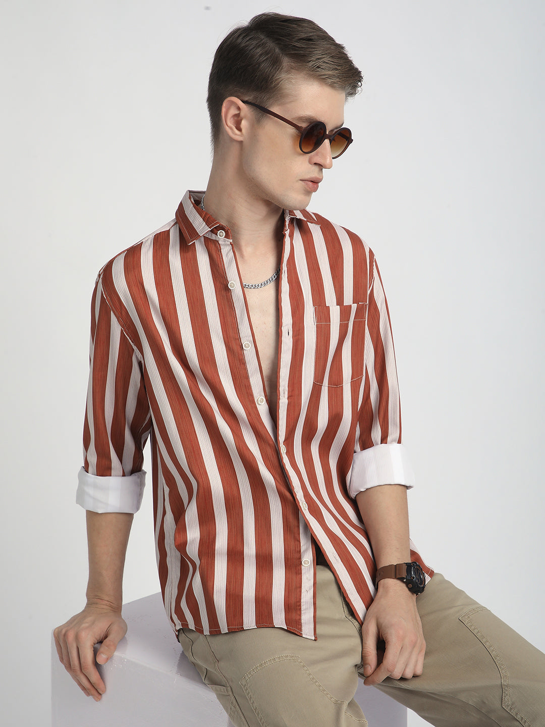 Crimson Red Luxe Jacquard Shirt