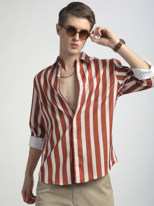 Crimson Red Luxe Jacquard Shirt