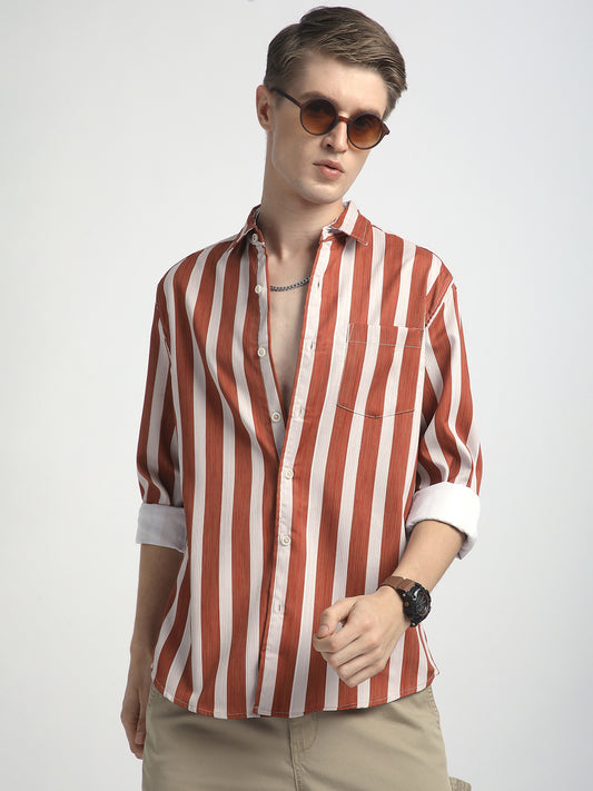 Crimson Red Luxe Jacquard Shirt