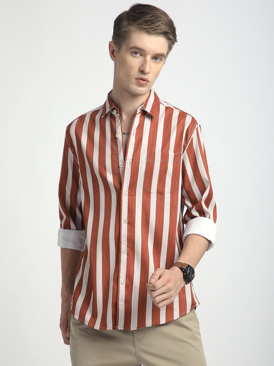 Crimson Red Luxe Jacquard Shirt