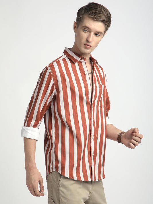 Crimson Red Luxe Jacquard Shirt
