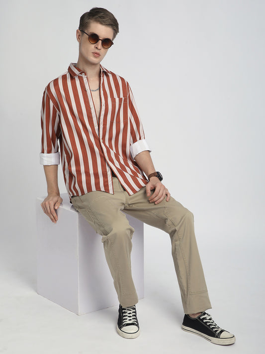 Crimson Red Luxe Jacquard Shirt