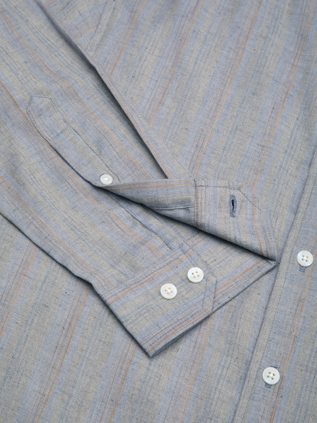Urban Static Linen Grey Multistripe Shirt
