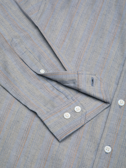 Urban Static Linen Grey Multistripe Shirt