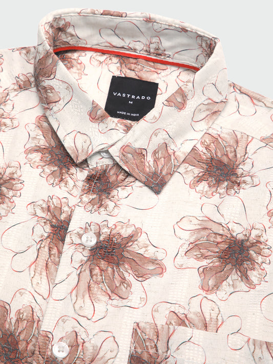 Doodle Florals Soft Beige Shirt