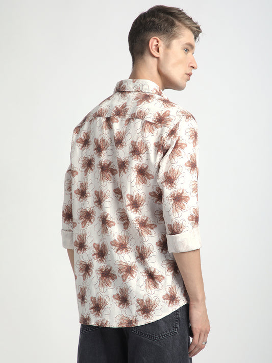 Doodle Florals Soft Beige Shirt