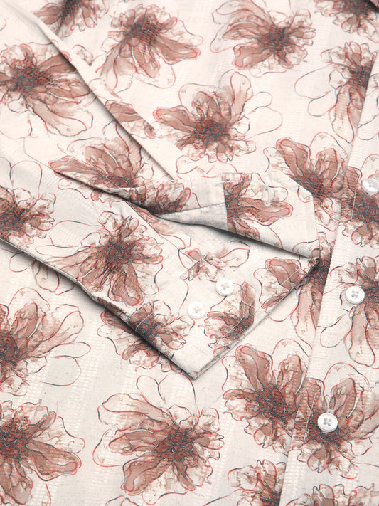 Doodle Florals Soft Beige Shirt