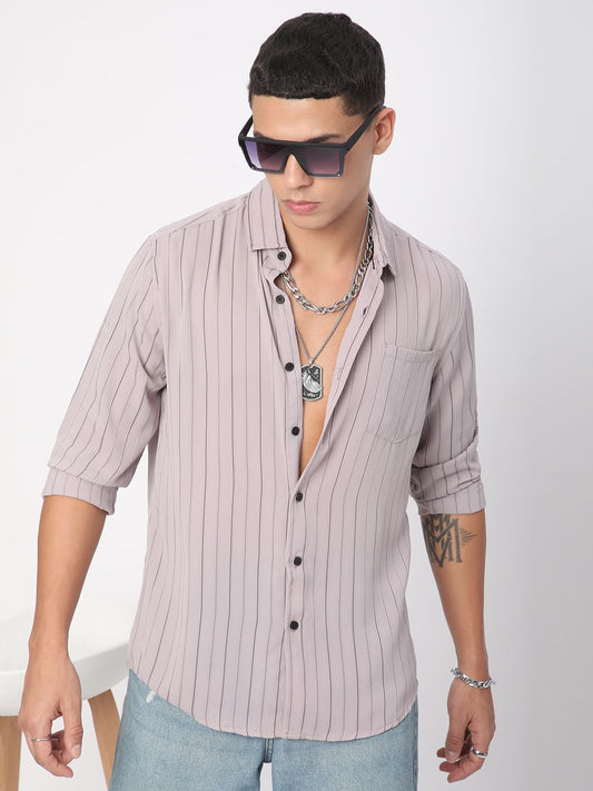 Wisteria Purple Striped Shirt