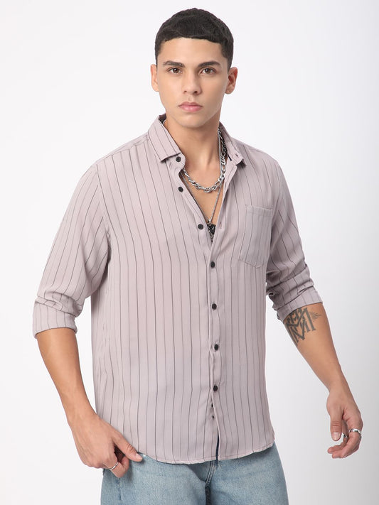 Wisteria Purple Striped Shirt