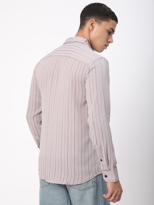 Wisteria Purple Striped Shirt