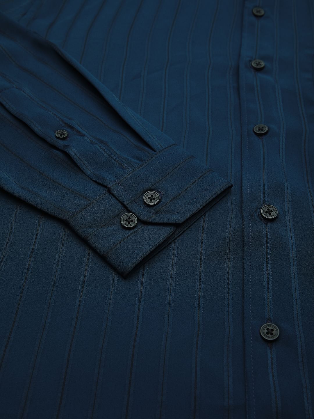 Elegant Teal Line Striped Shirt