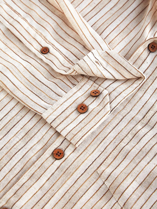 Linen Line Striped Beige Shirt