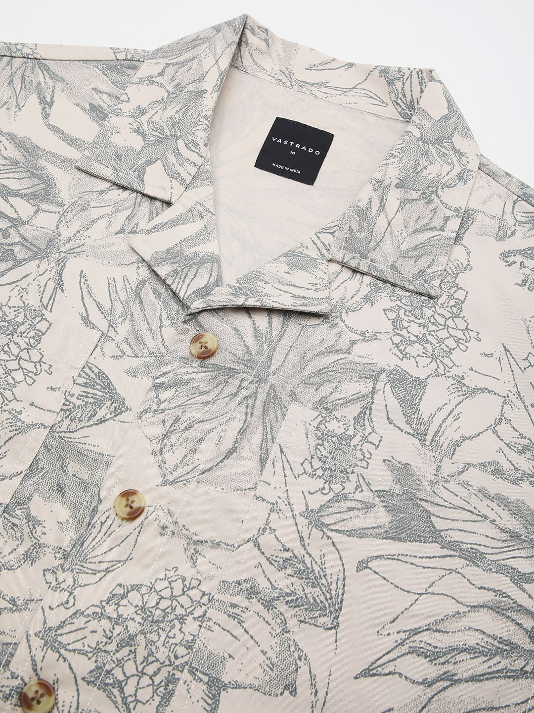 Artistic Tropical Sand Printed Oversized Cropped Shirt