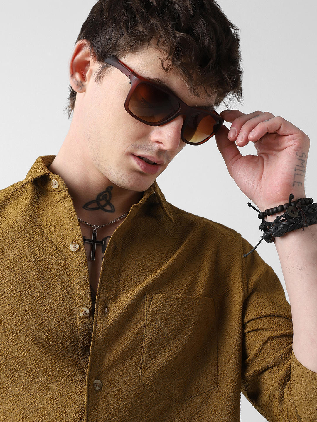 Mustard Jacquard Shirt