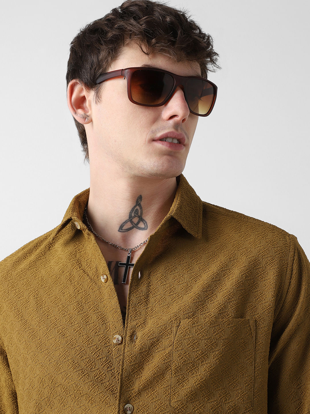 Mustard Jacquard Shirt
