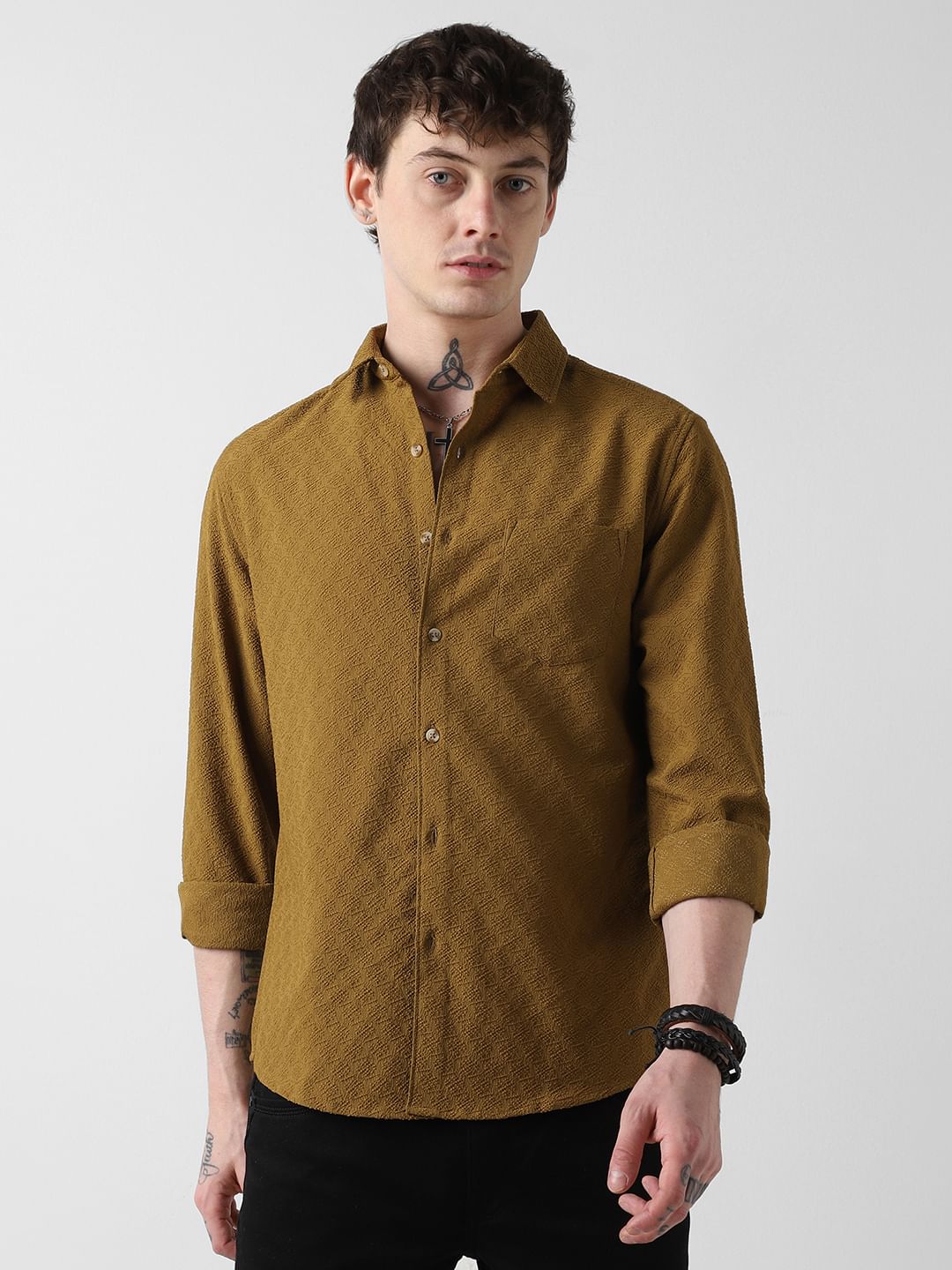 Mustard Jacquard Shirt