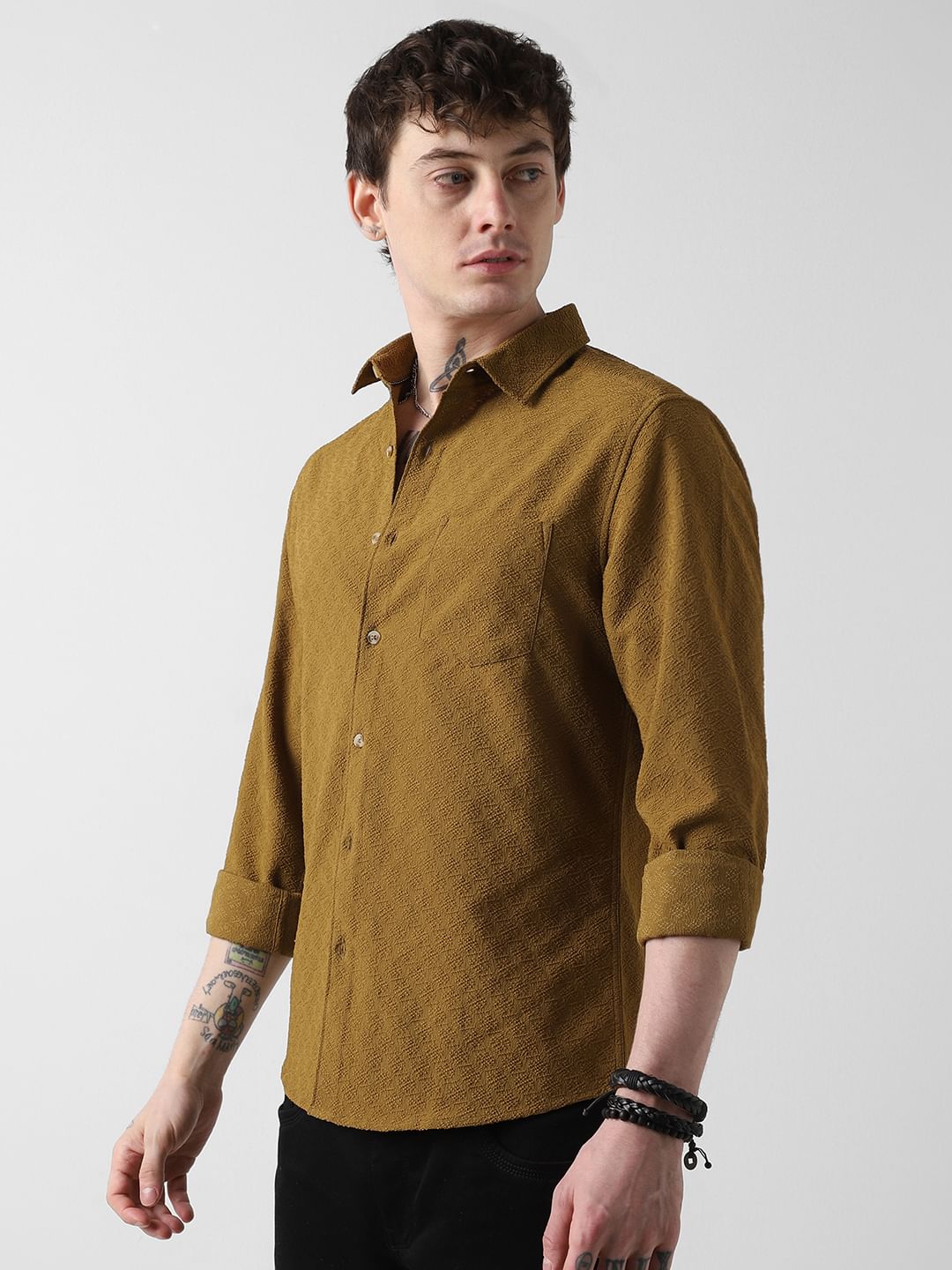 Mustard Jacquard Shirt