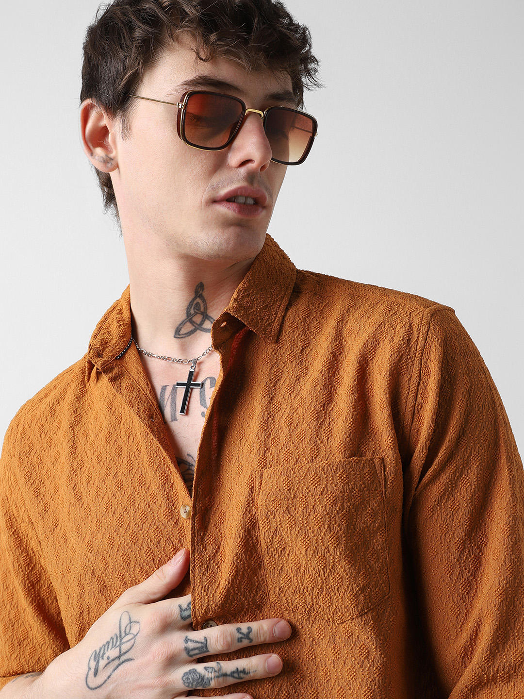 Tangerine Jacquard Shirt