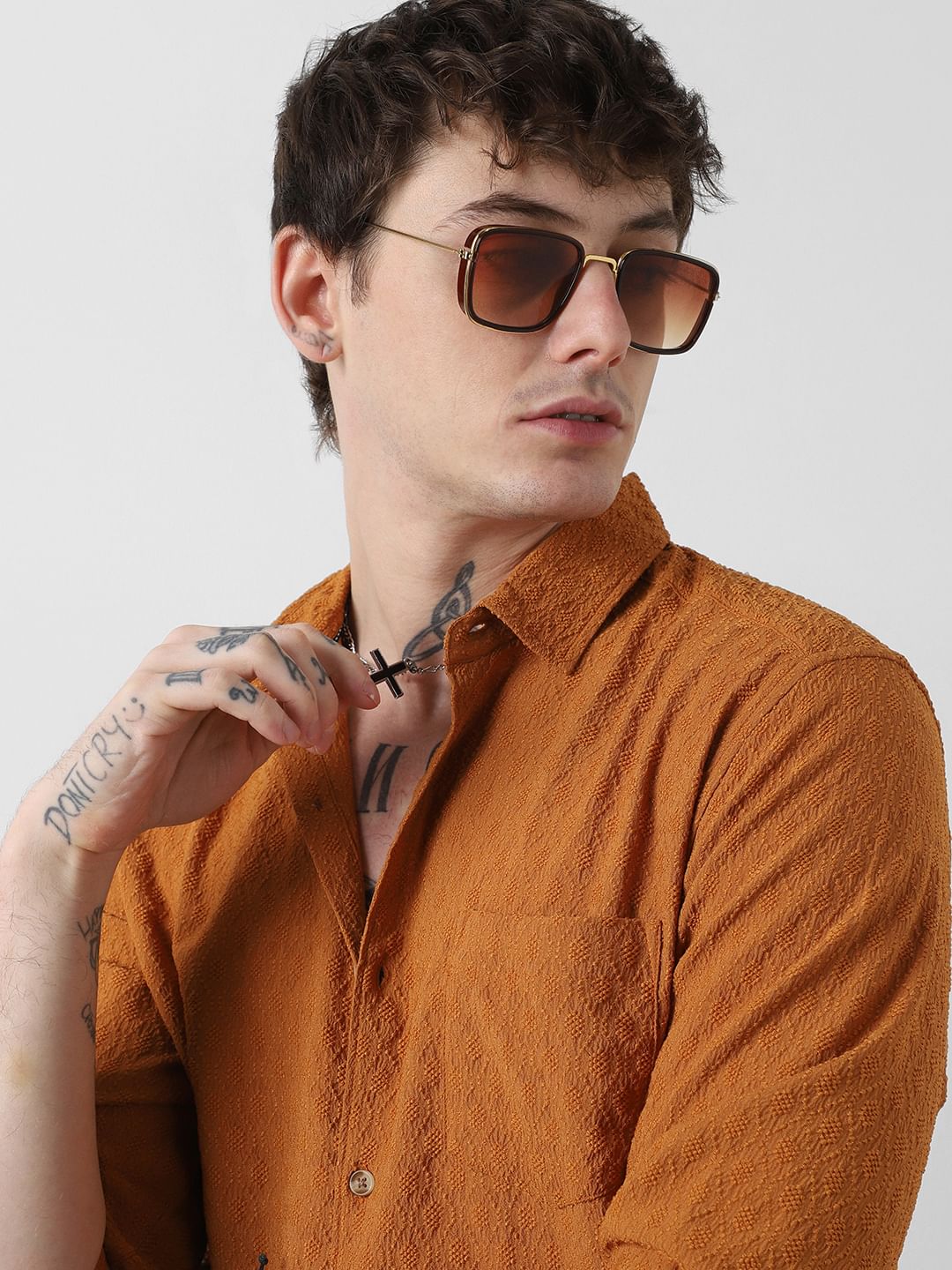 Tangerine Jacquard Shirt