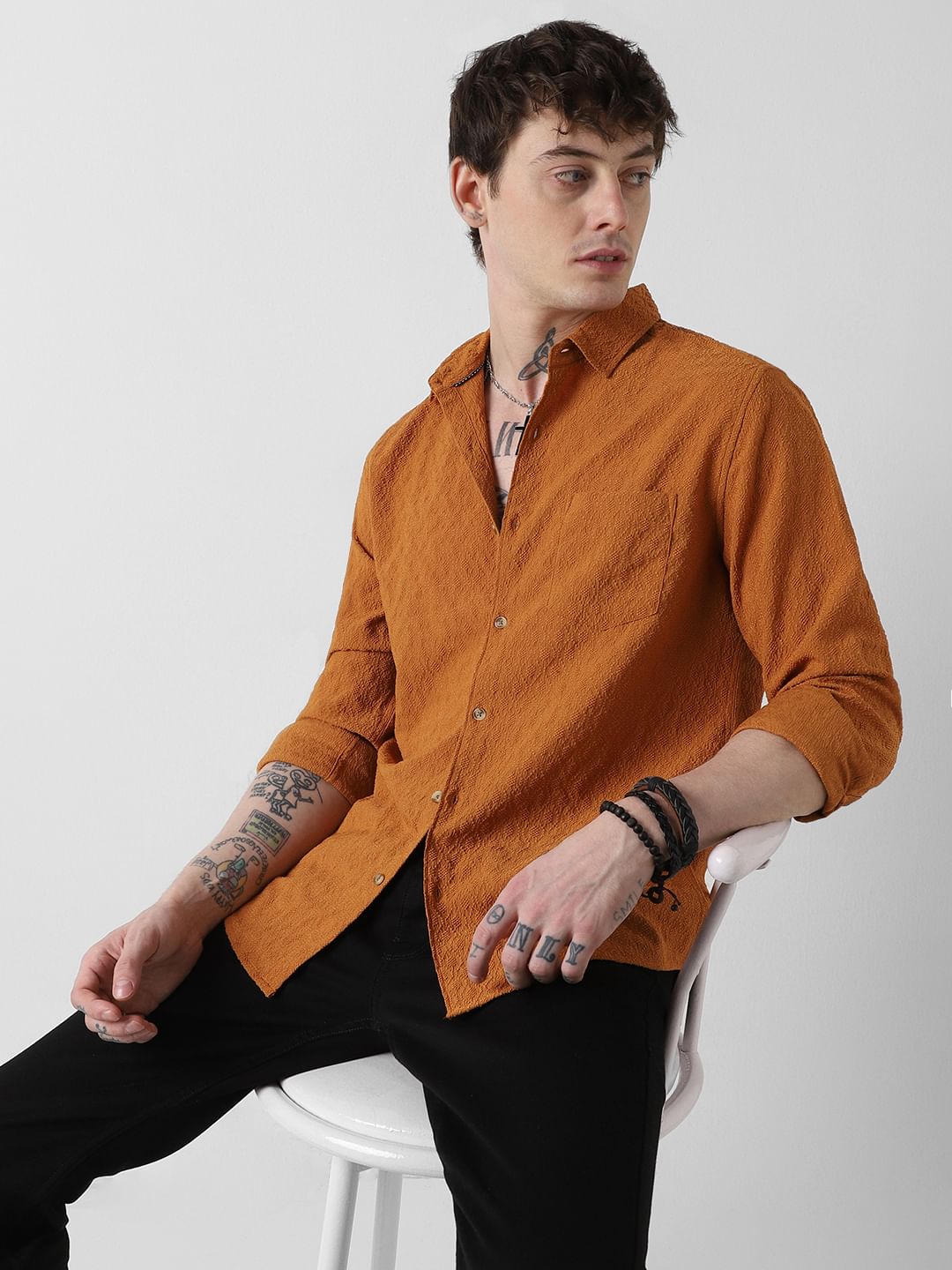Tangerine Jacquard Shirt